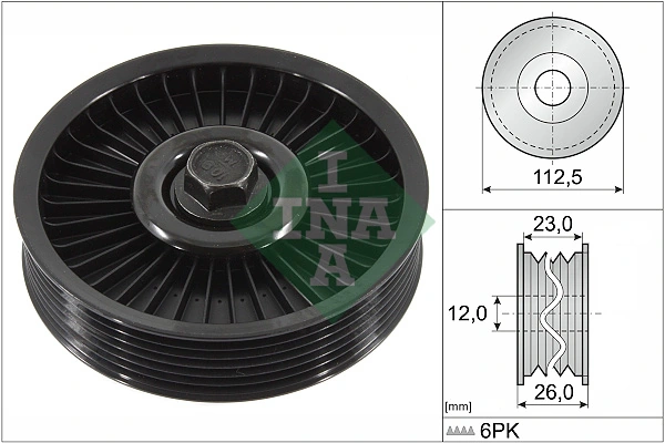 Deflection/Guide Pulley, V-ribbed belt
